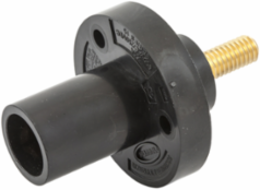Male Inlet Receptacle, 150 Amp, 1-Pole, Threaded Stud, Black