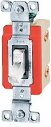 Industrial Grade Single Pole Toggle Switch, 15A 347V, White