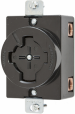 Hubbellock Industrial Flush Receptacle 30A 600V AC, 3-Pole 4-Wire, Thermoplastic