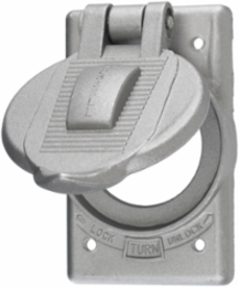 Cast Aluminum Weatherproof Cover Plate, 1-Gang, 4.37 in x 2.84 in x 1.16 in