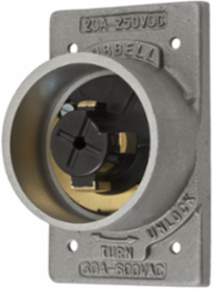 Industrial Flanged Inlet, 3-Pole 4-Wire, 30A 600V AC, 20A 250V DC