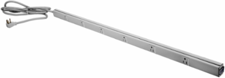 Metal PlugTrak 40 Inch 15A 6 Receptacle with 6' Cord, Gray
