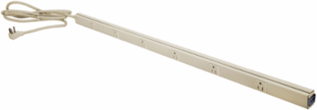 Metal PlugTrak 40 Inch, 15A, 6 Receptacles, Ivory