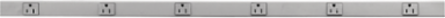 Metal PlugTrak 15A 1 Circuit 6 Receptacles 3 Foot Length Gray