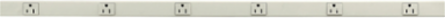 Metal PlugTrak 15A 6 Receptacle 3 Ft Length Ivory
