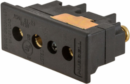 20A Stage Pin Device, 125V Female Panel Mount, Black