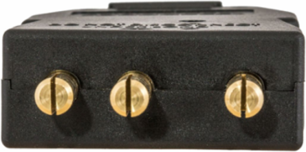 20A Male Inline Stage Pin Device, Black, 125V, Double Set Screw