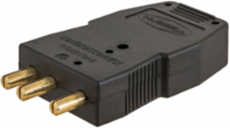 20A Male Inline Stage Pin Device, Black, 125V, Double Set Screw