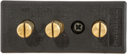 20A Male Panel Mount Stage Pin Device, 125V, Double Set Screw, 3.7 Inch Width