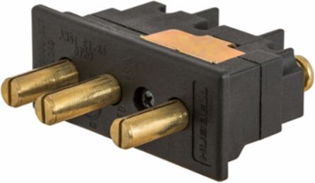 20A Male Panel Mount Stage Pin Device, 125V, Double Set Screw, 3.7 Inch Width