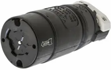 Hubbellock Female Connector Body, 30A 600V AC, 3-Pole 4-Wire, Nylon, 6 Inch
