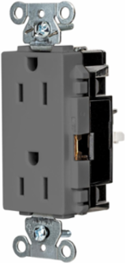 EdgeConnectTM Decorator Receptacle 15A 125V 2-Pole 3-Wire Gray