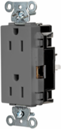 EdgeConnectTM Decorator Receptacle 15A 125V 2-Pole 3-Wire Gray