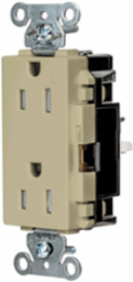 EdgeConnectTM Decorator Receptacle, 15A 125V, Tamper Resistant, Ivory