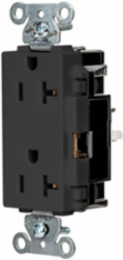 EdgeConnectTM Decorator Receptacle, 20A 125V, 2-Pole 3-Wire, Black