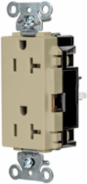 EdgeConnect Decorator Receptacle, 20A 125V, 2-Pole 3-Wire, Screwless Terminal, Ivory