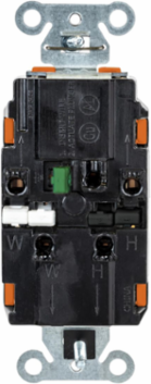 EdgeConnectTM 2-Pole 3-Wire Decorator Receptacle, 20A 125V, Orange