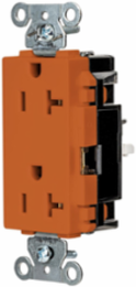 EdgeConnectTM 2-Pole 3-Wire Decorator Receptacle, 20A 125V, Orange
