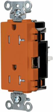 EdgeConnectTM Decorator Receptacle, 20A 125V, Tamper-Resistant, 2-Pole 3-Wire, Orange