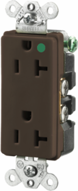 Hospital Grade Duplex Receptacle, 2-Pole 3-Wire, 20A 125V, Brown