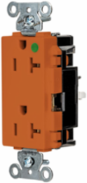 EdgeConnect™ Hospital Grade Decorator Receptacle, 2-Pole 3-Wire, 20A 125V, Orange