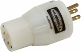 Nylon Adapter NEMA 5-15P to 5-20R, 15A, 125VAC, 3-Wire Grounding