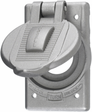 Weatherproof Cover 1-Gang for 20A HubbelLock, Cast Aluminum