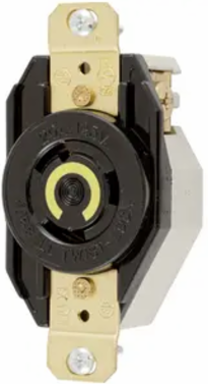 Locking Flush Receptacle, 20A 125V, 2-Pole 3-Wire Grounding, Nylon
