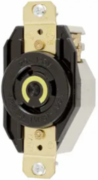 Locking Flush Receptacle, 20A 125V, 2-Pole 3-Wire Grounding, Nylon