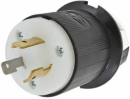 Twist-Lock Male Plug, 20A 125V, 2-Pole 3-Wire, Screw Terminal, Nylon