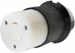 Twist-Lock® Female Connector, 20A 125V, NEMA L5-20R, 3-Wire, Black and White