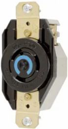 Twist-Lock® Industrial Flush Receptacle L6-20R, 20A 250V AC, Black