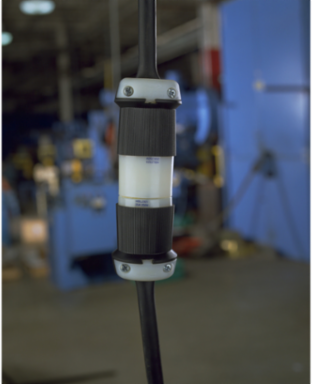 Industrial Twist-Lock Male Plug, 20A 250V, 2-Pole, 3-Wire, Black & White