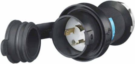 Watertight Twist-Lock Male Plug, 20A 250V, L6-20P, 4.40 Inch Height