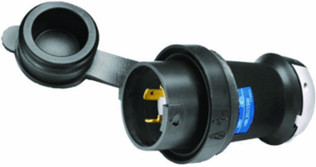 Locking Female Connector Body, 20A 250V, NEMA L6-20R, Watertight