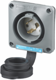 Locking Device Twist-Lock® Flanged Inlet, 20A 250V, 3.75 Inch, Gray
