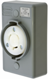 Twist-Lock Safety Shroud Receptacle 20A 277V AC, 2-Pole, 1-Gang