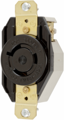 Twist-Lock™ Industrial Flush Receptacle 20A 600V AC, 2-Pole, 3-Wire, L9-20R