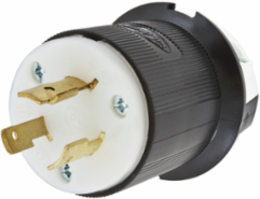 Industrial Twist-Lock Male Plug, 20A 600V AC, NEMA L9-20P, 2-Pole, 3-Wire