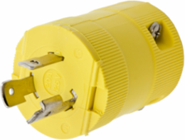 Twist-Lock Corrosion Resistant Plug, 20A, 125V AC, 2-Pole, Yellow