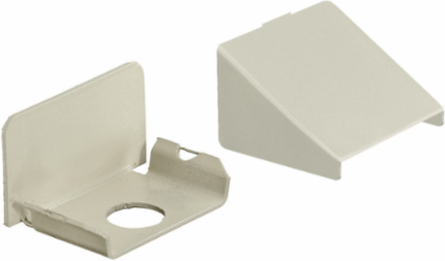 Metal Raceway Entrance End, 4 Inch Width, Ivory, Steel