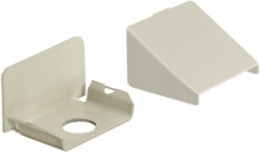Metal Raceway Entrance End, 4 Inch Width, Ivory, Steel