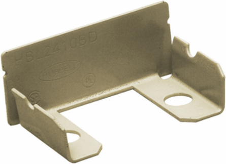 Metal Raceway Entrance End Fitting, Divided, Ivory, 2.500 Inch Width