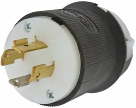 20A 125/250V Twist-Lock Male Plug, 3-Pole 4-Wire, NEMA L14-20P, Nylon