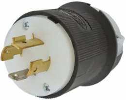 20A 125/250V Twist-Lock Male Plug, 3-Pole 4-Wire, NEMA L14-20P, Nylon