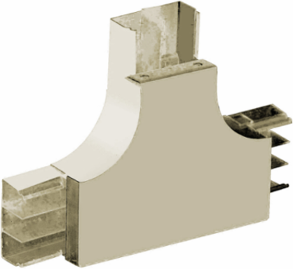 Metallic Divided Tee Fitting, 8 Inch Width, Ivory