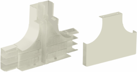 Metallic Divided Tee Fitting, 8 Inch Width, Ivory