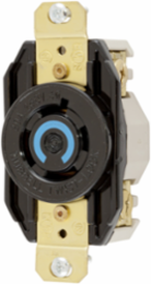 Twist-Lock Industrial Flush Receptacle, 20A, 3-Pole, 250V AC, 3.28 in x 1.7 in x 1.23 in