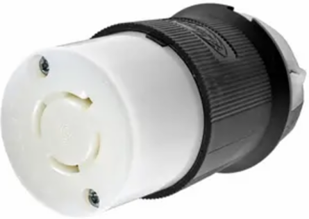 Insulgrip® Female Connector, 20A 3-Phase 250V, 3-Pole 4-Wire, Black and White