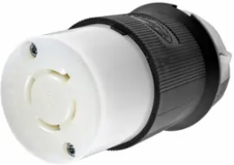 Insulgrip® Female Connector, 20A 3-Phase 250V, 3-Pole 4-Wire, Black and White